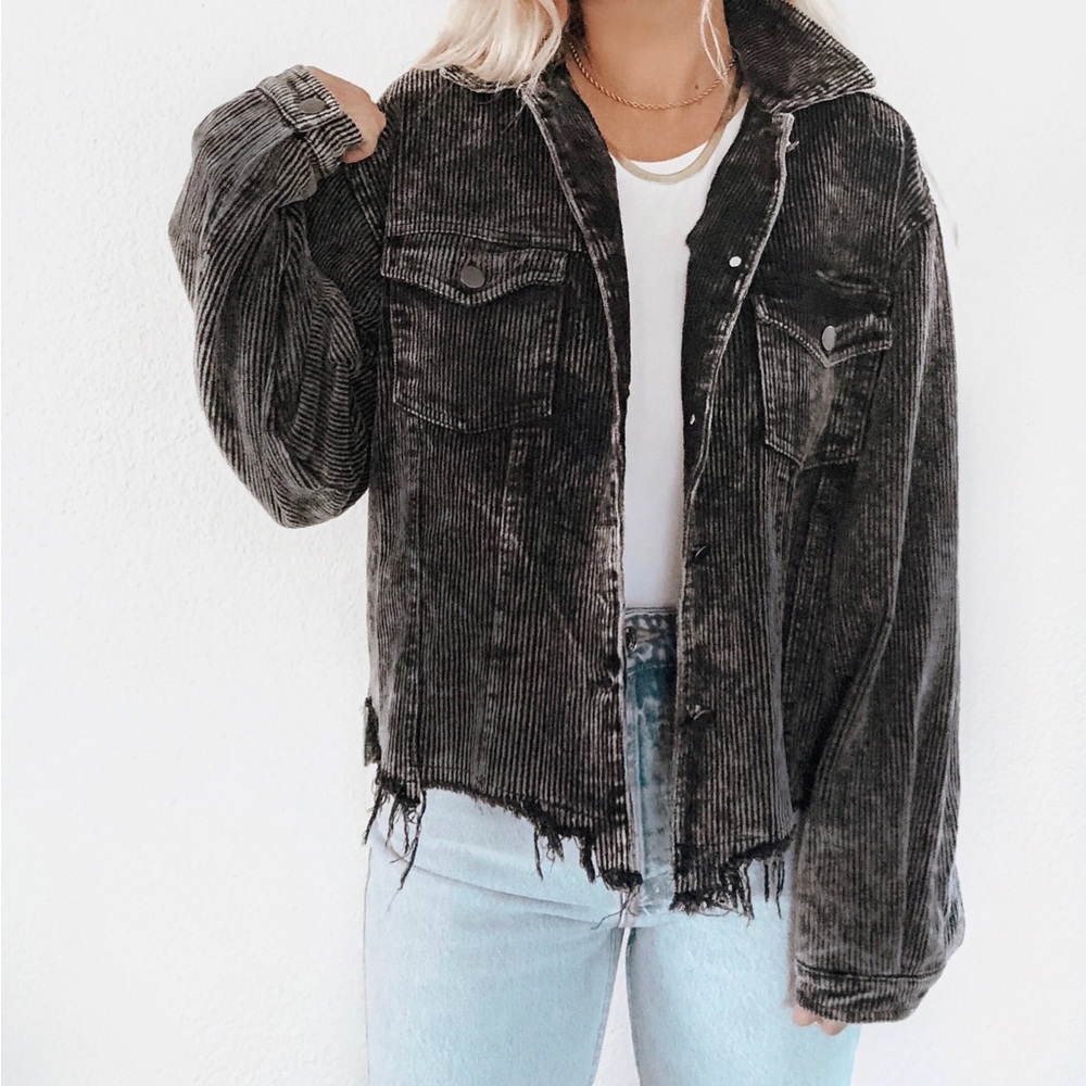 POL Black Corduroy Trucker Jacket 🖤 - Picture 1 of 8